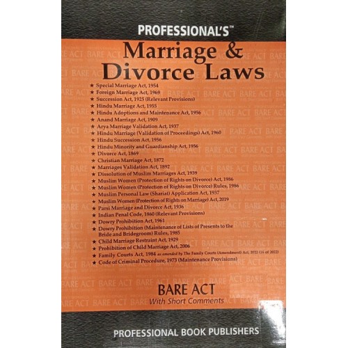 Professional's Marriage & Divorce Laws [Family Law I & II - Bare Acts] 2023 
